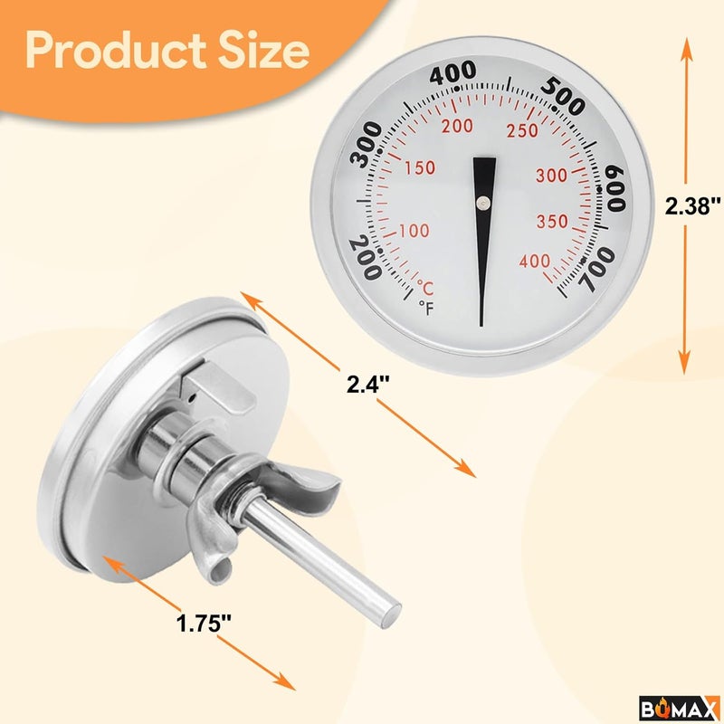 BQMAX 67088 67731 Grill Thermometer for Weber Genesis II Genesis 300 Summit Series Grills, Grill Temperature Gauge for Weber Genesis E/S-310, Grill Thermometer Temperature Range 200-700F, 2-3/8” Diameter - Image 3